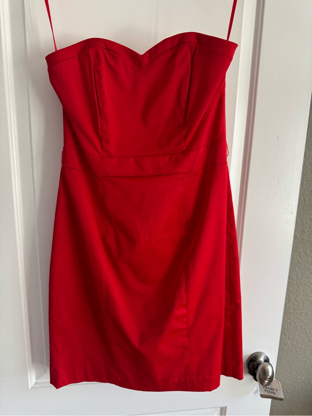 H&M Red Strapless Sweetheart Mini Dress